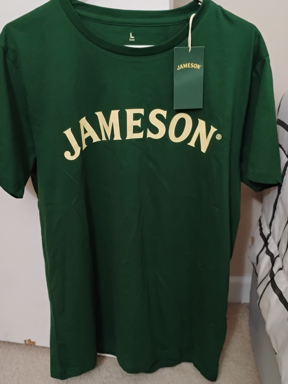 Green Short Sleeve Tee with Jameson Cream Logo